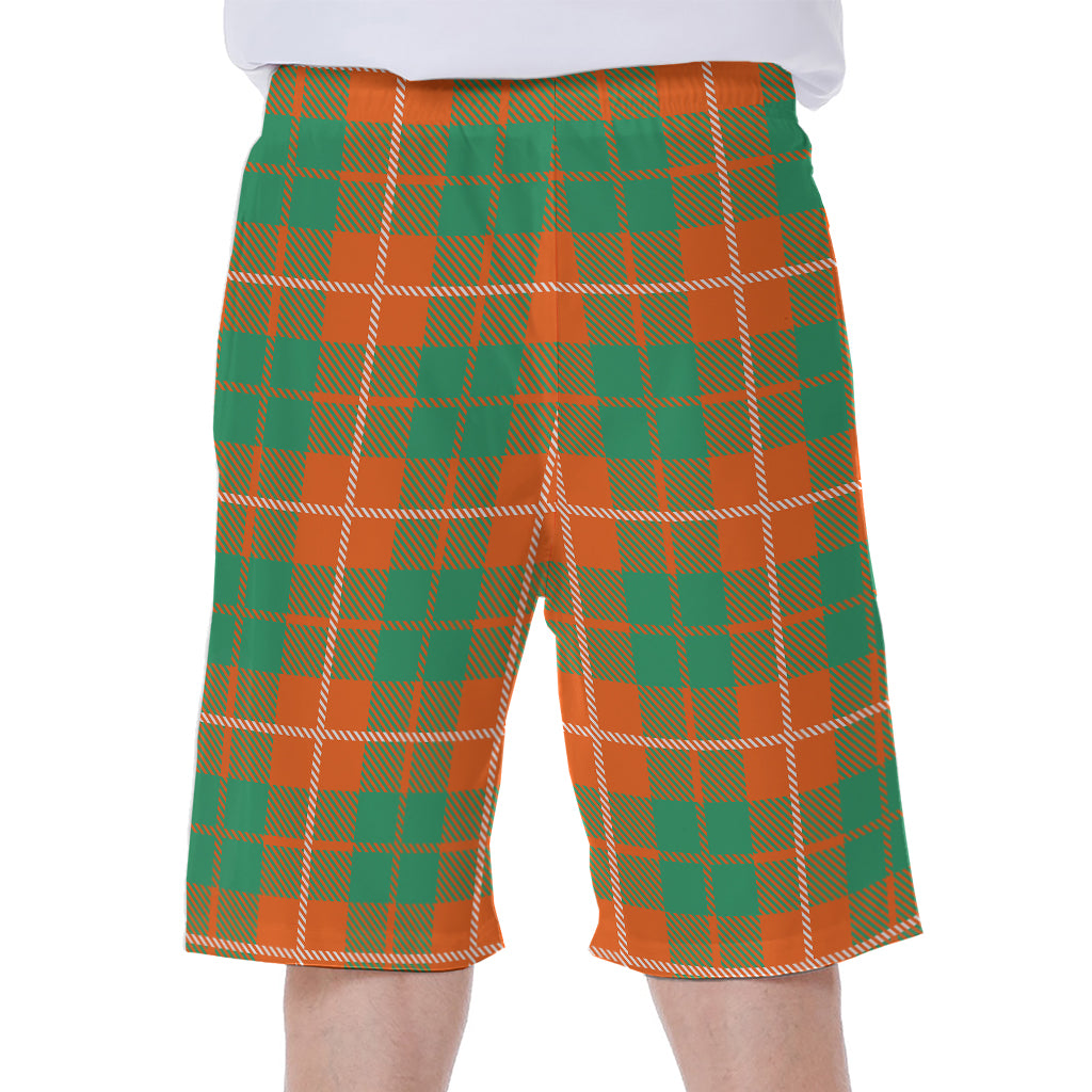 Irish Saint Patrick's Day Tartan Print Men's Beach Shorts