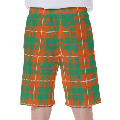 Irish Saint Patrick's Day Tartan Print Men's Beach Shorts