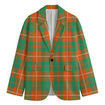 Irish Saint Patrick's Day Tartan Print Men's Cotton Blazer