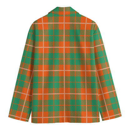 Irish Saint Patrick's Day Tartan Print Men's Cotton Blazer