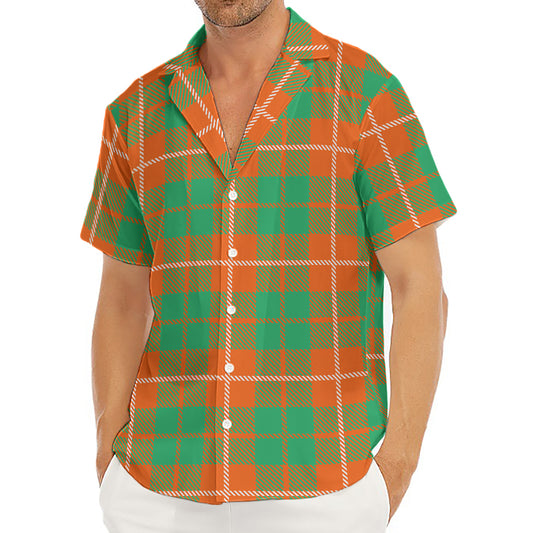 Irish Saint Patrick's Day Tartan Print Men's Deep V-Neck Shirt