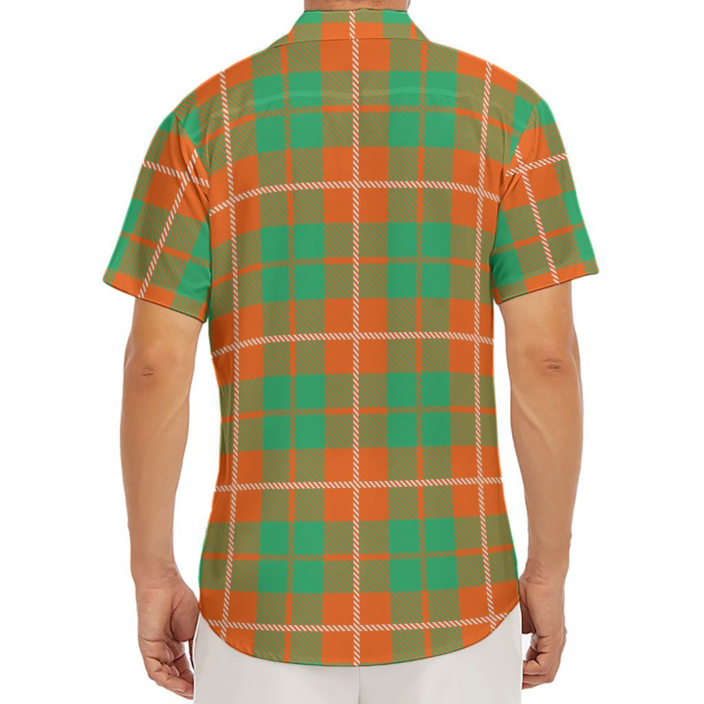 Irish Saint Patrick's Day Tartan Print Men's Deep V-Neck Shirt