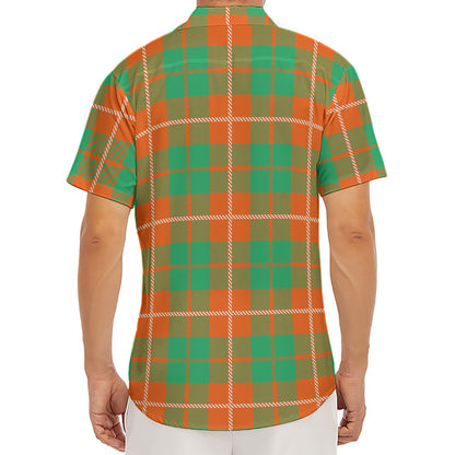 Irish Saint Patrick's Day Tartan Print Men's Deep V-Neck Shirt