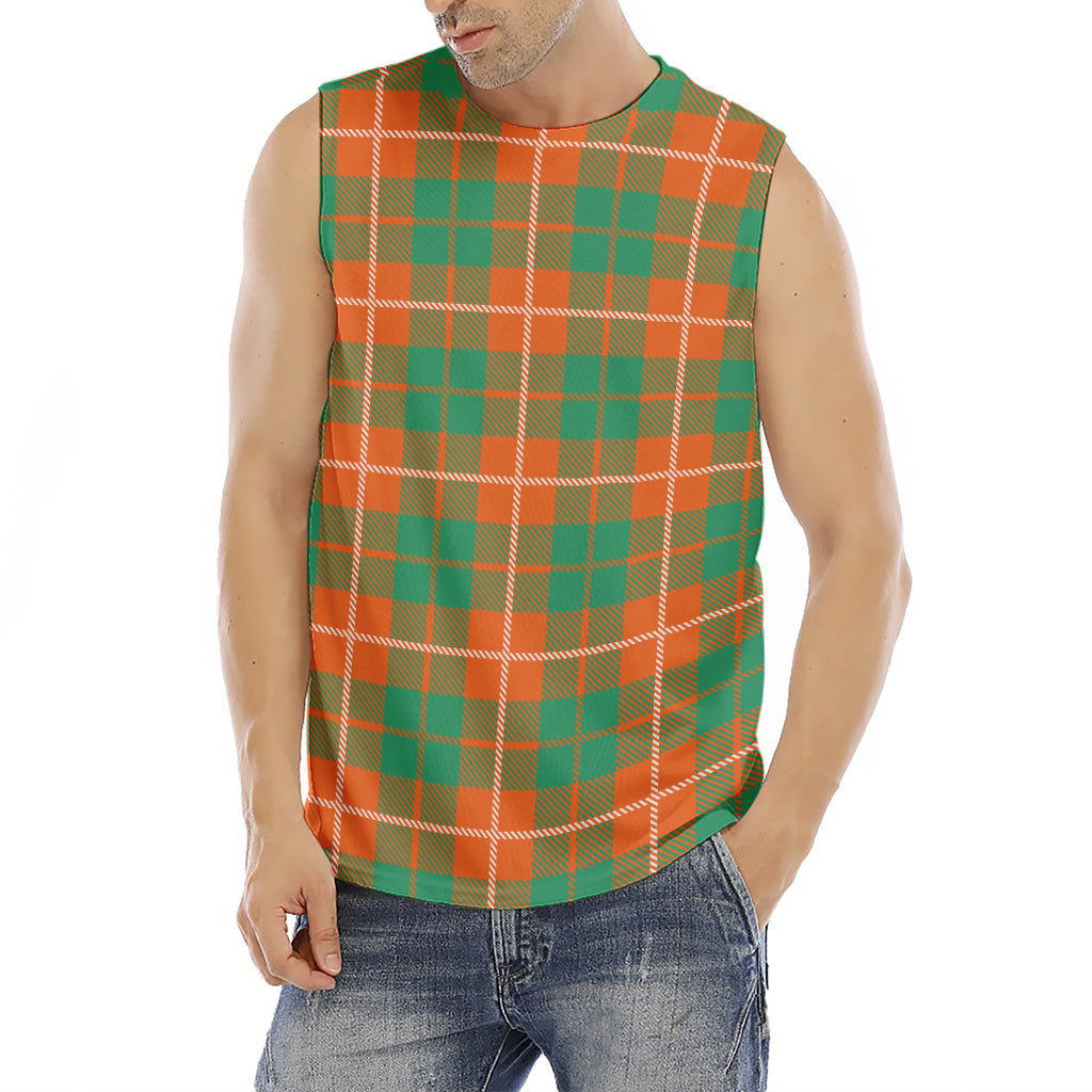 Irish Saint Patrick's Day Tartan Print Men's Fitness Tank Top