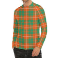 Irish Saint Patrick's Day Tartan Print Men's Long Sleeve Rash Guard
