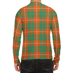 Irish Saint Patrick's Day Tartan Print Men's Long Sleeve Rash Guard
