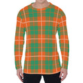 Irish Saint Patrick's Day Tartan Print Men's Long Sleeve T-Shirt