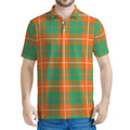Irish Saint Patrick's Day Tartan Print Men's Polo Shirt