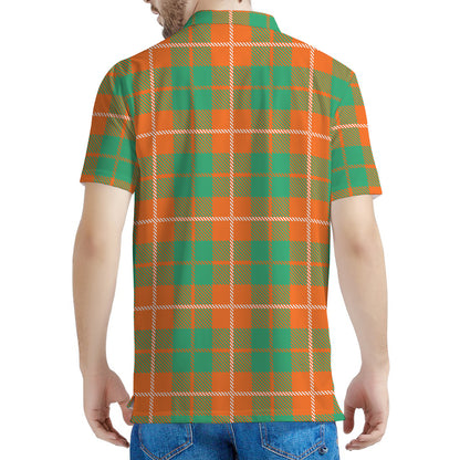 Irish Saint Patrick's Day Tartan Print Men's Polo Shirt