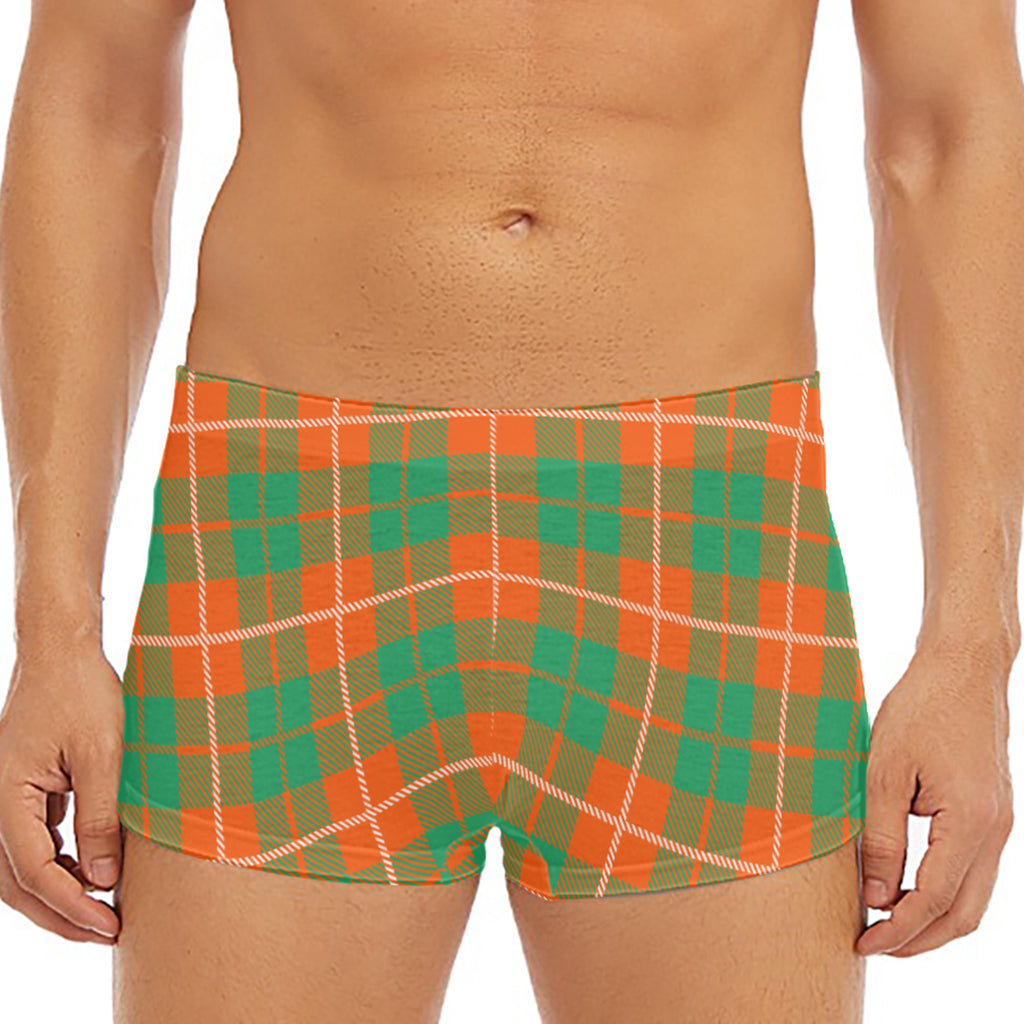 Irish Saint Patrick's Day Tartan Print Men's Short Boxer Briefs