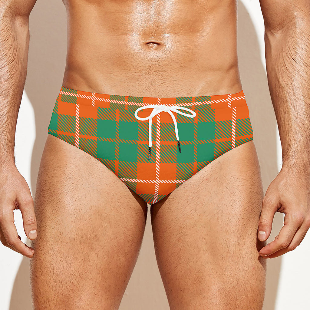 Irish Saint Patrick's Day Tartan Print Men's Swim Briefs