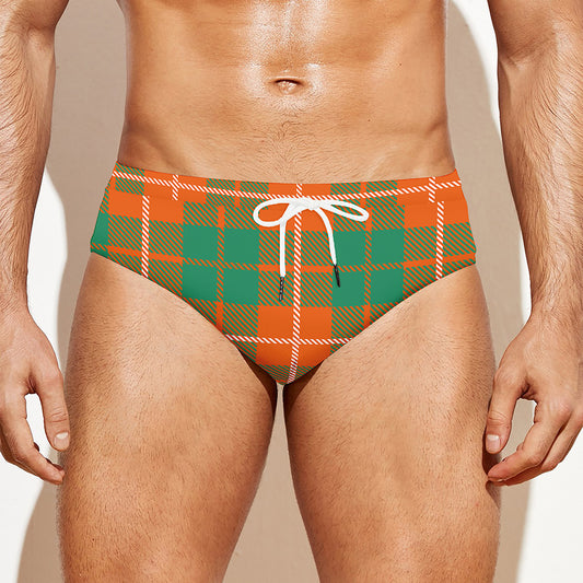Irish Saint Patrick's Day Tartan Print Men's Swim Briefs