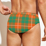 Irish Saint Patrick's Day Tartan Print Men's Swim Briefs