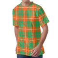 Irish Saint Patrick's Day Tartan Print Men's Velvet T-Shirt