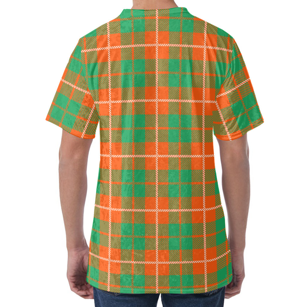 Irish Saint Patrick's Day Tartan Print Men's Velvet T-Shirt