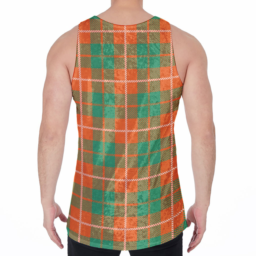 Irish Saint Patrick's Day Tartan Print Men's Velvet Tank Top