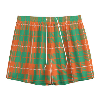 Irish Saint Patrick's Day Tartan Print Mesh Shorts