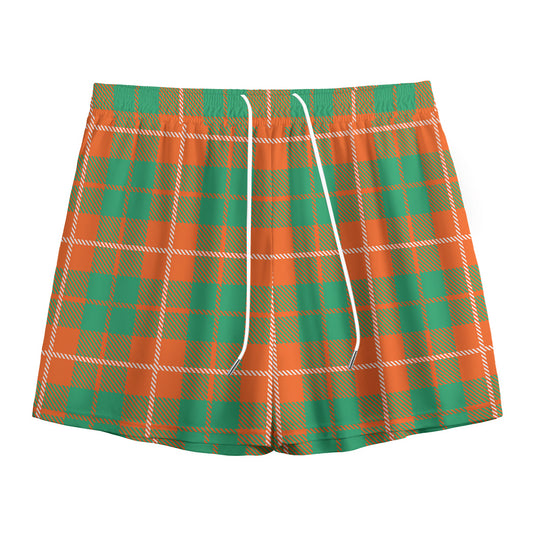 Irish Saint Patrick's Day Tartan Print Mesh Shorts