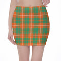 Irish Saint Patrick's Day Tartan Print Pencil Mini Skirt
