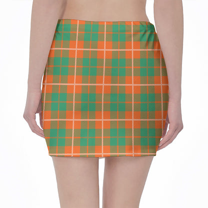 Irish Saint Patrick's Day Tartan Print Pencil Mini Skirt