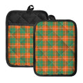 Irish Saint Patrick's Day Tartan Print Pot Holders With Pocket