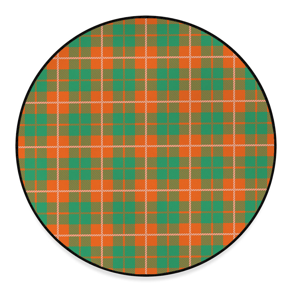 Irish Saint Patrick's Day Tartan Print Round Floor Mat