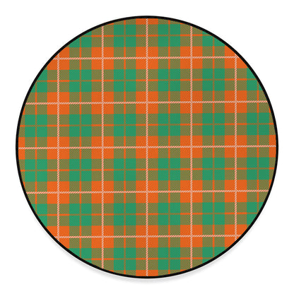 Irish Saint Patrick's Day Tartan Print Round Floor Mat
