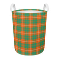 Irish Saint Patrick's Day Tartan Print Round Laundry Basket