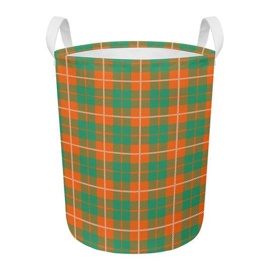 Irish Saint Patrick's Day Tartan Print Round Laundry Basket