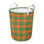 Irish Saint Patrick's Day Tartan Print Round Laundry Basket