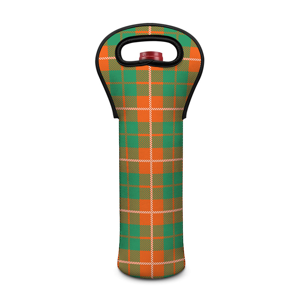 Irish Saint Patrick's Day Tartan Print Single Neoprene Wine Tote