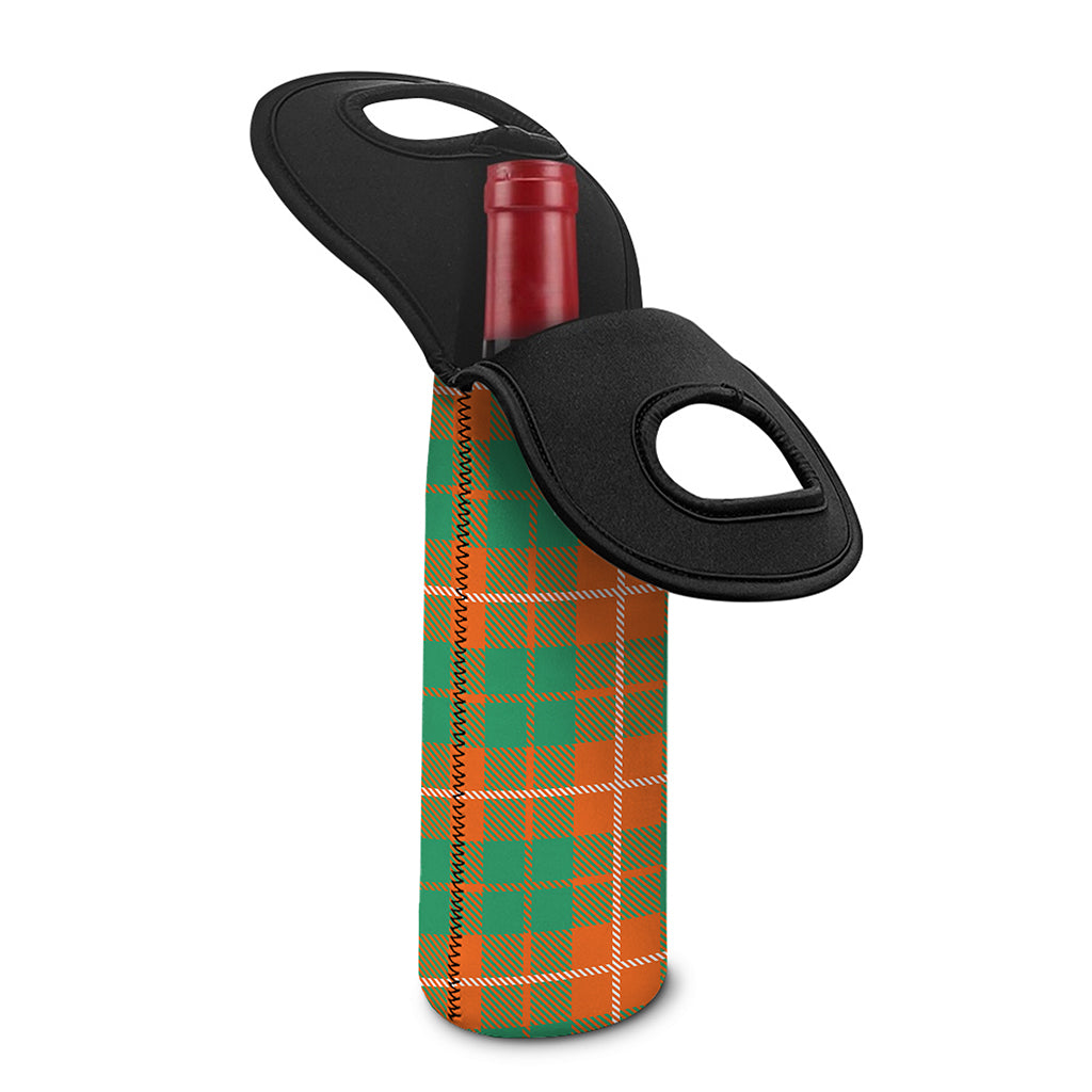 Irish Saint Patrick's Day Tartan Print Single Neoprene Wine Tote
