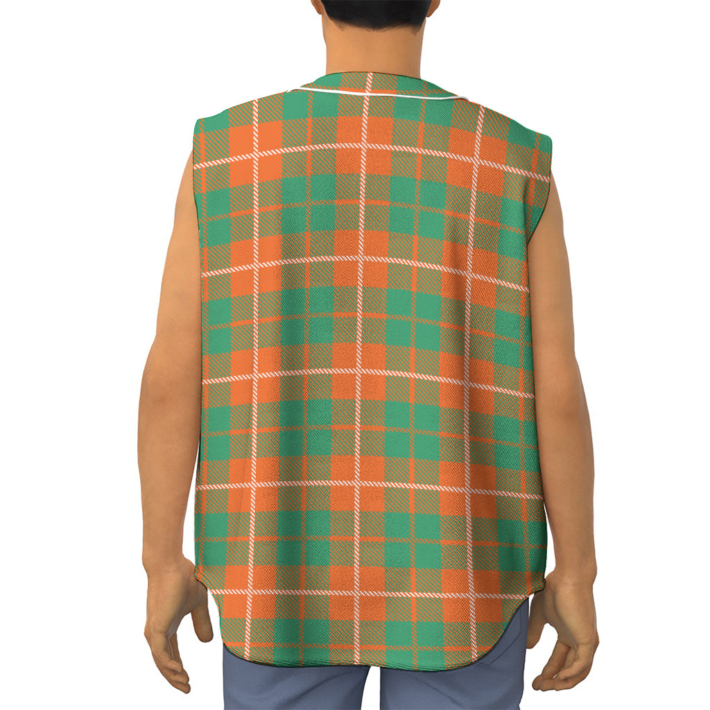 Irish Saint Patrick's Day Tartan Print Sleeveless Baseball Jersey
