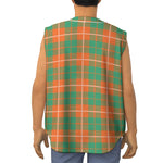 Irish Saint Patrick's Day Tartan Print Sleeveless Baseball Jersey