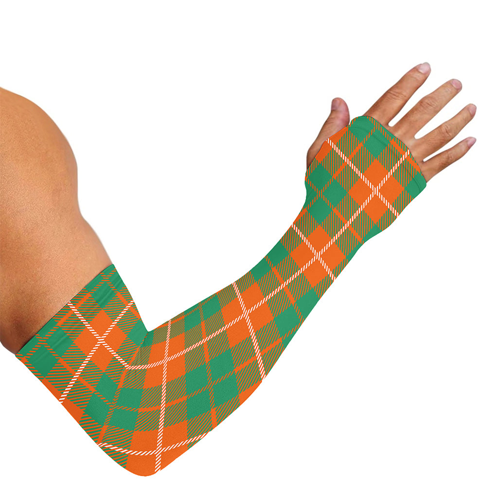 Irish Saint Patrick's Day Tartan Print Sun Protection Arm Sleeves