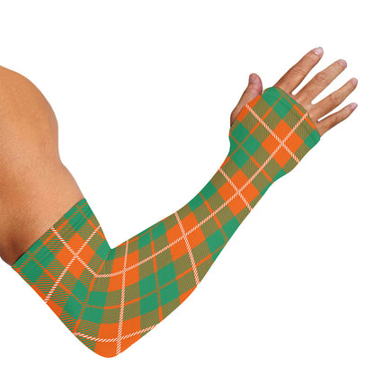 Irish Saint Patrick's Day Tartan Print Sun Protection Arm Sleeves