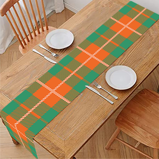 Irish Saint Patrick's Day Tartan Print Table Runner