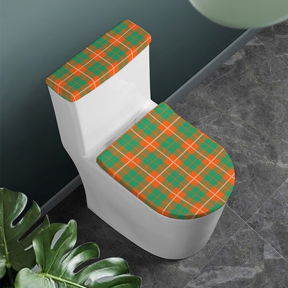 Irish Saint Patrick's Day Tartan Print Toilet Lid And Tank Cover Set
