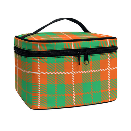 Irish Saint Patrick's Day Tartan Print Travel Makeup Bag