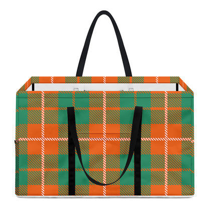 Irish Saint Patrick's Day Tartan Print Utility Tote Bag