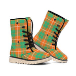 Irish Saint Patrick's Day Tartan Print Winter Boots