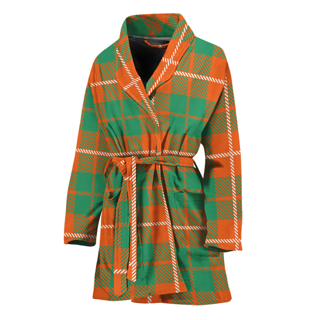 Irish Saint Patrick's Day Tartan Print Women's Bathrobe