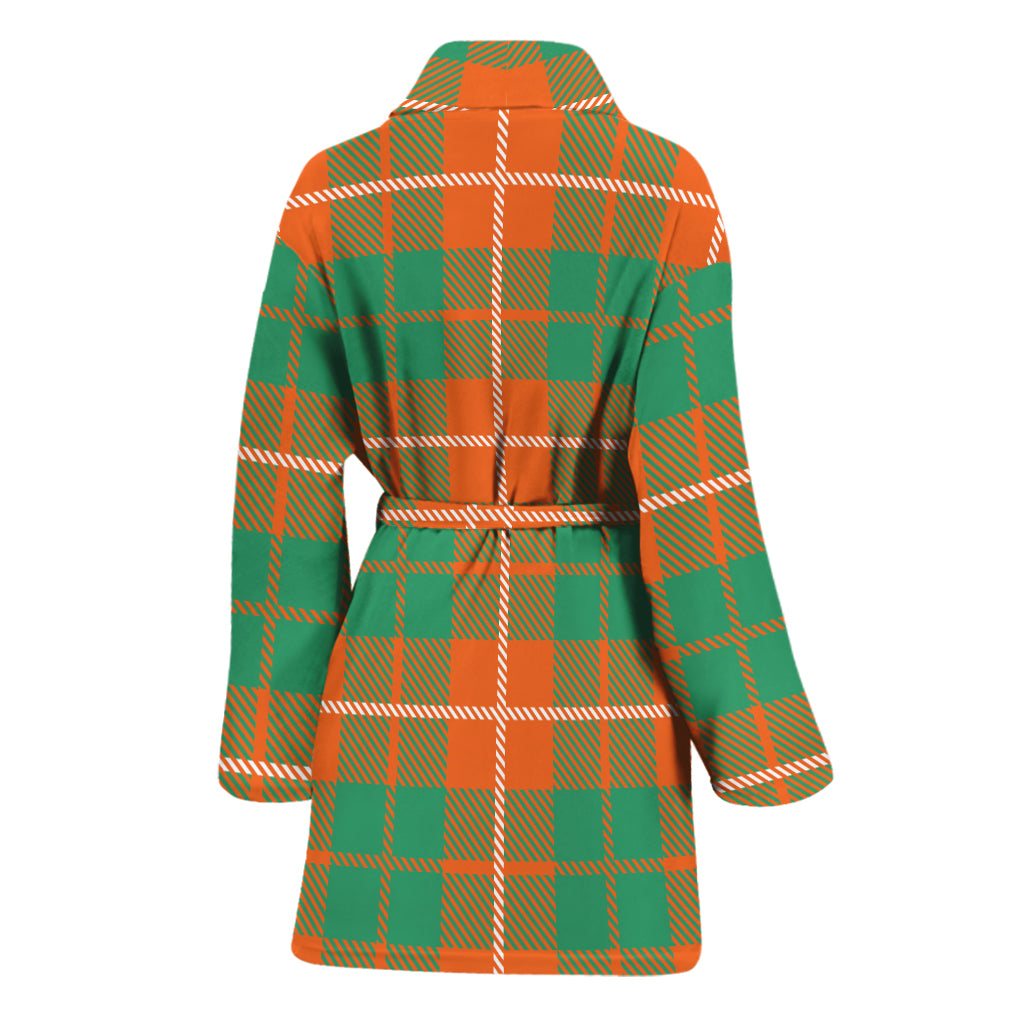 Irish Saint Patrick's Day Tartan Print Women's Bathrobe