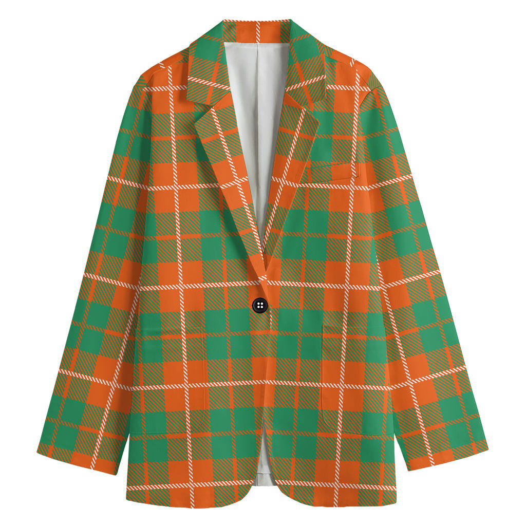 Irish Saint Patrick's Day Tartan Print Women's Blazer