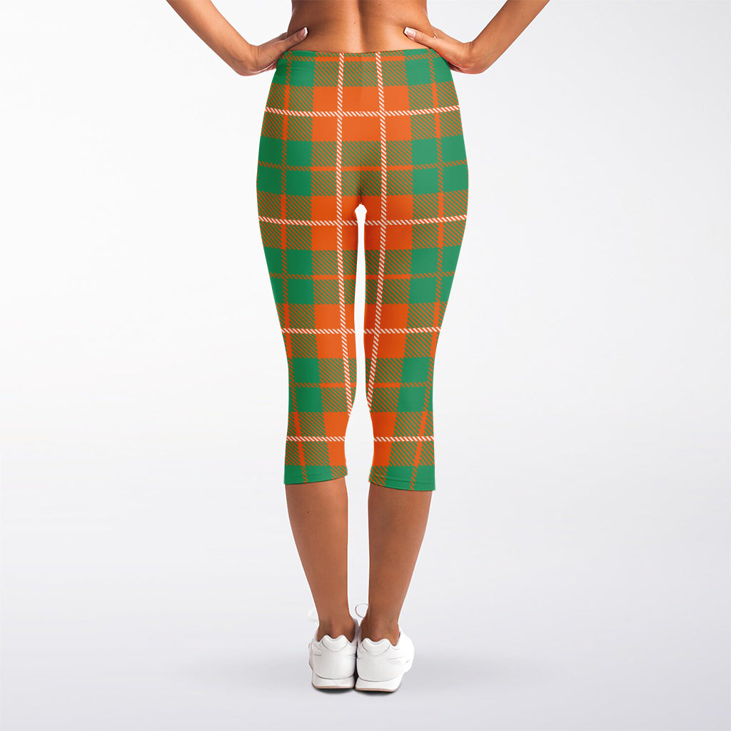 Irish Saint Patrick's Day Tartan Print Women's Capri Leggings