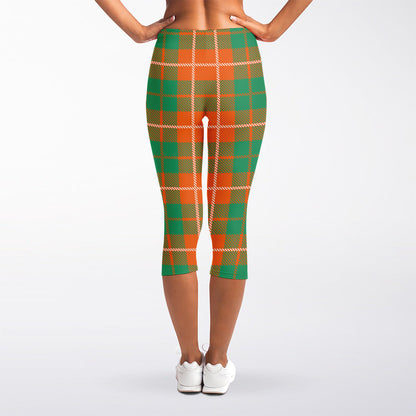 Irish Saint Patrick's Day Tartan Print Women's Capri Leggings