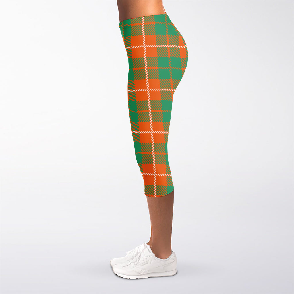 Irish Saint Patrick's Day Tartan Print Women's Capri Leggings