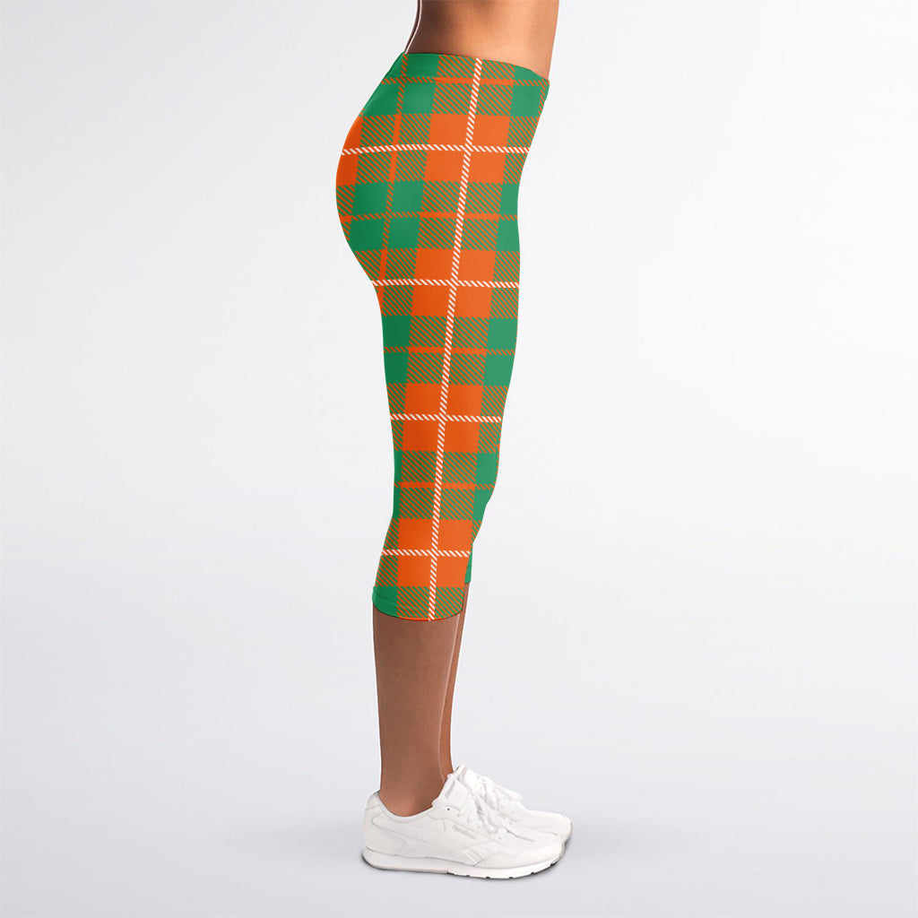 Irish Saint Patrick's Day Tartan Print Women's Capri Leggings