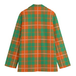 Irish Saint Patrick's Day Tartan Print Women's Cotton Blazer