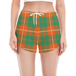 Irish Saint Patrick's Day Tartan Print Women's Split Running Shorts